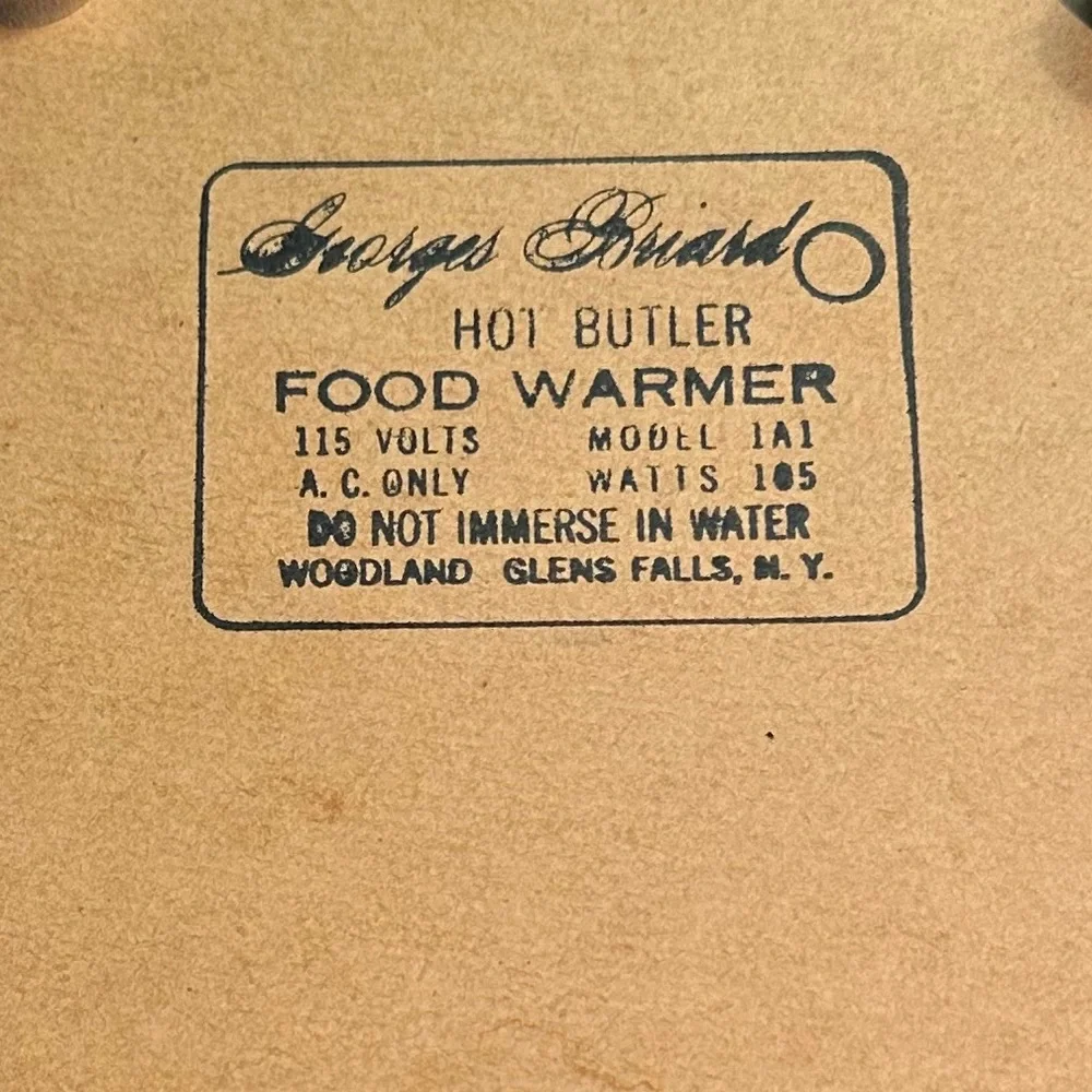 Georges Briard Nostalgic MCM Gold-Trimmed Electric Food Warmer